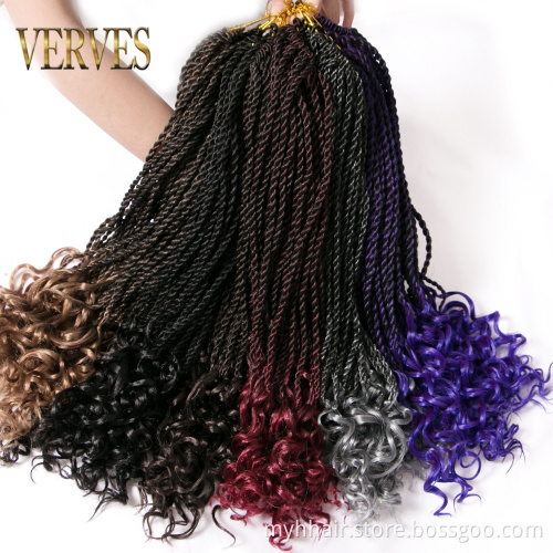 ombre Senegalese twist crochet braids hair 18 inch 30 strands/pack synthetic bulk braiding hair extension